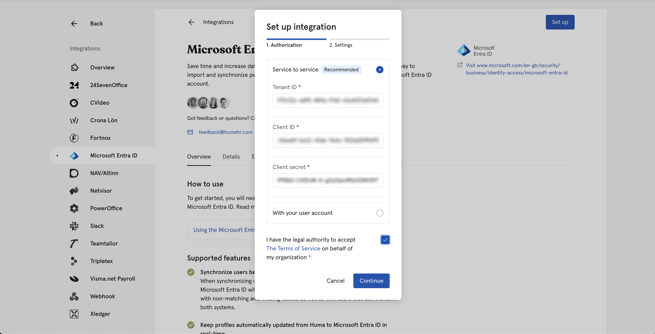 Huma Integrations - Entra ID - Set up - Step 1