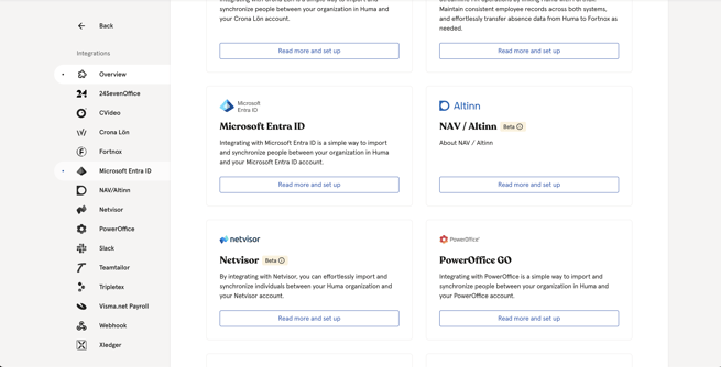 Huma Integrations Overview - Entra ID Focus