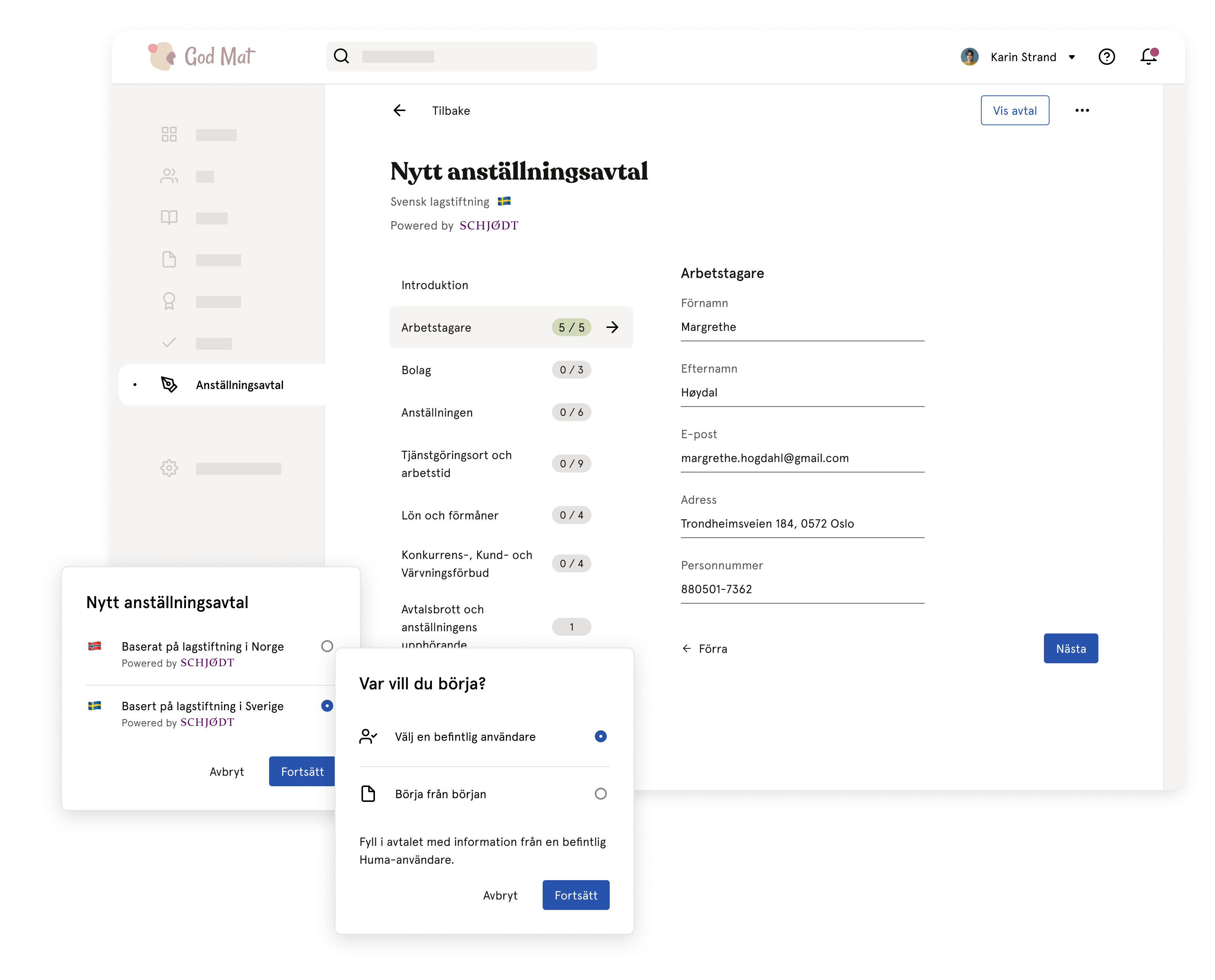 Hero - Employee contract (Swedish)