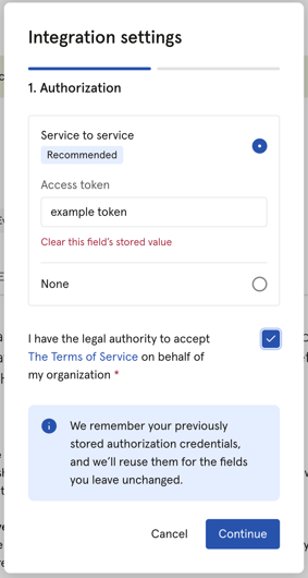 Screenshot of Webhook settings